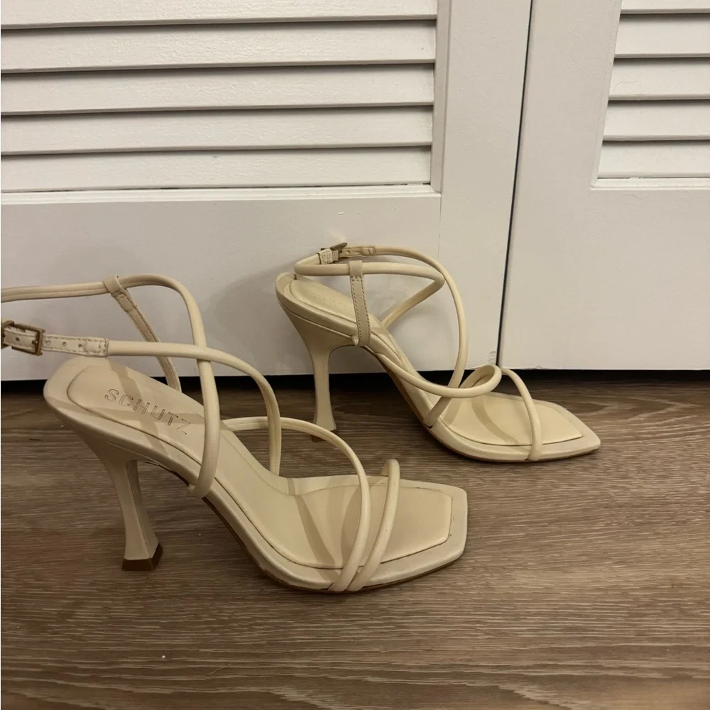SCHUTZ Ivory Lovi Strappy Sandals - Picture 7 of 8